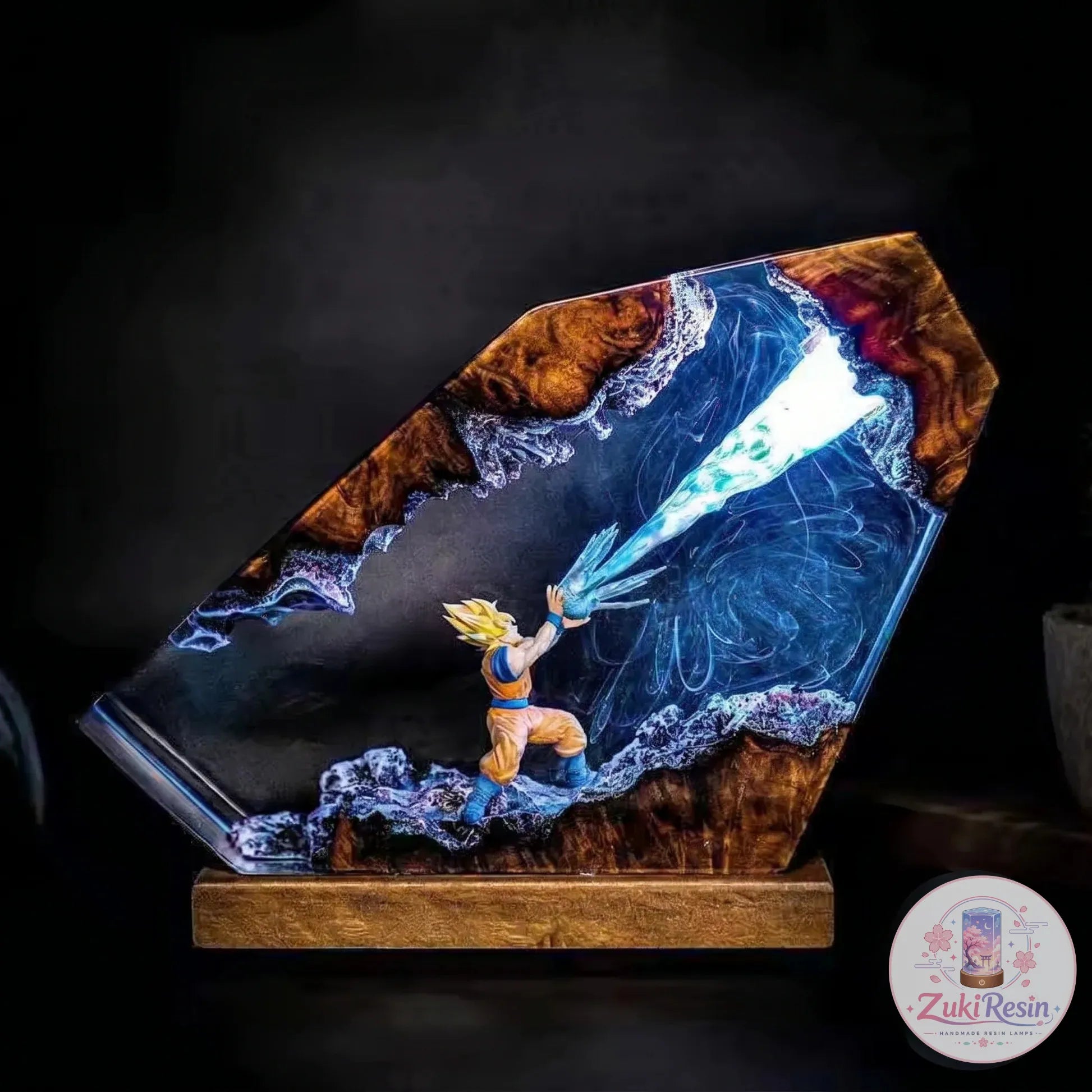 Goku Kamehameha Resin Lamp