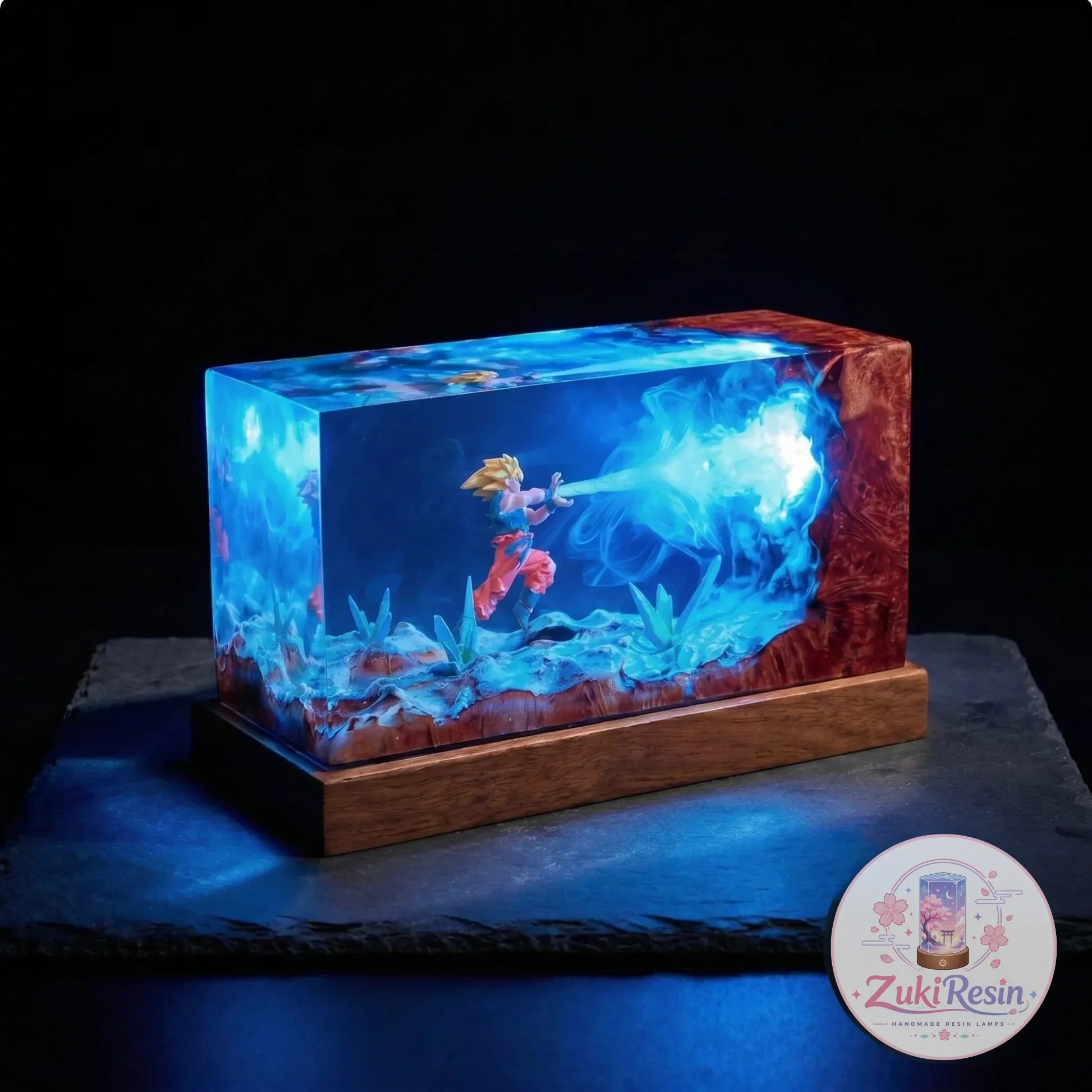 Goku Kamehameha Resin Lamp
